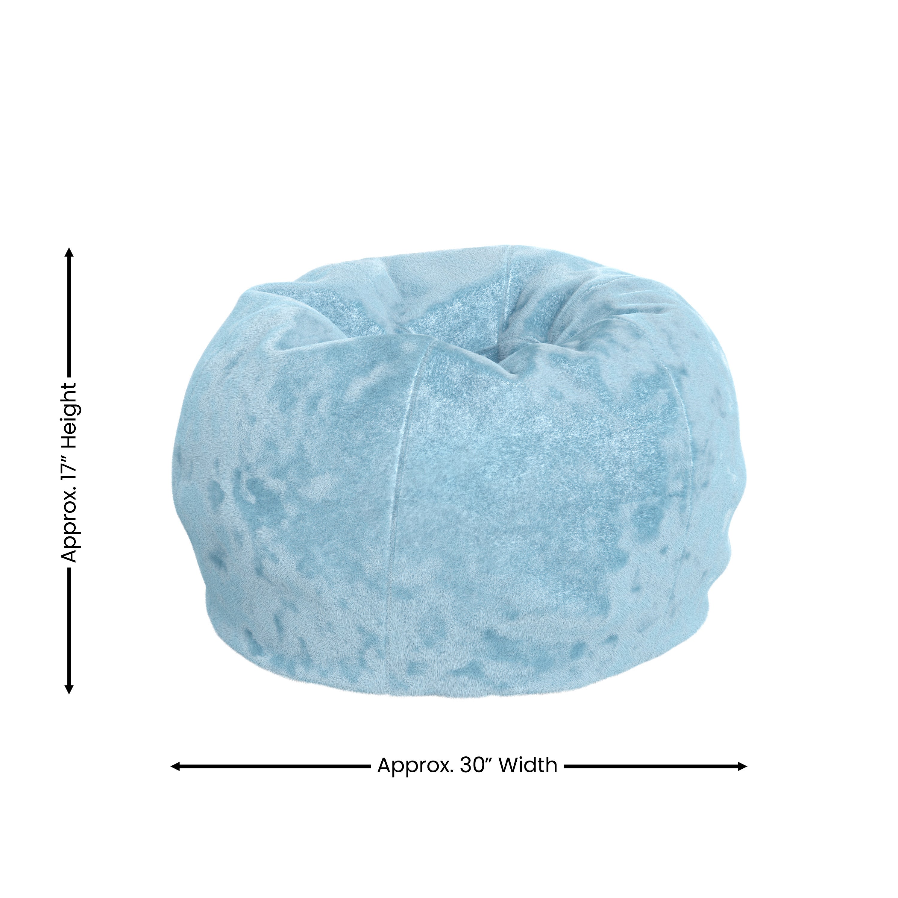 Dillon Small Teal Furry Refillable Bean Bag Chair for Kids and Teens