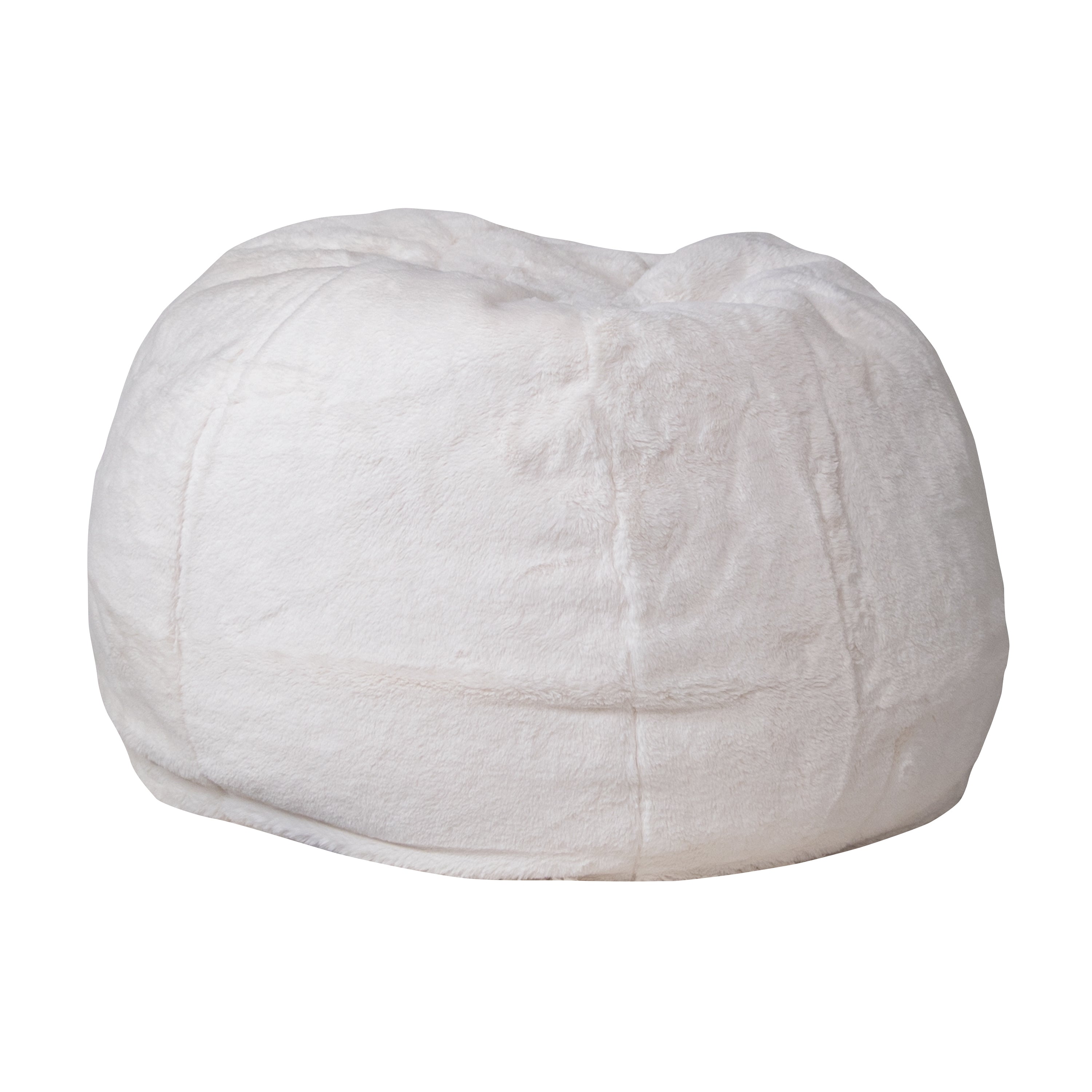 Dillon Small White Furry Refillable Bean Bag Chair for Kids and Teens
