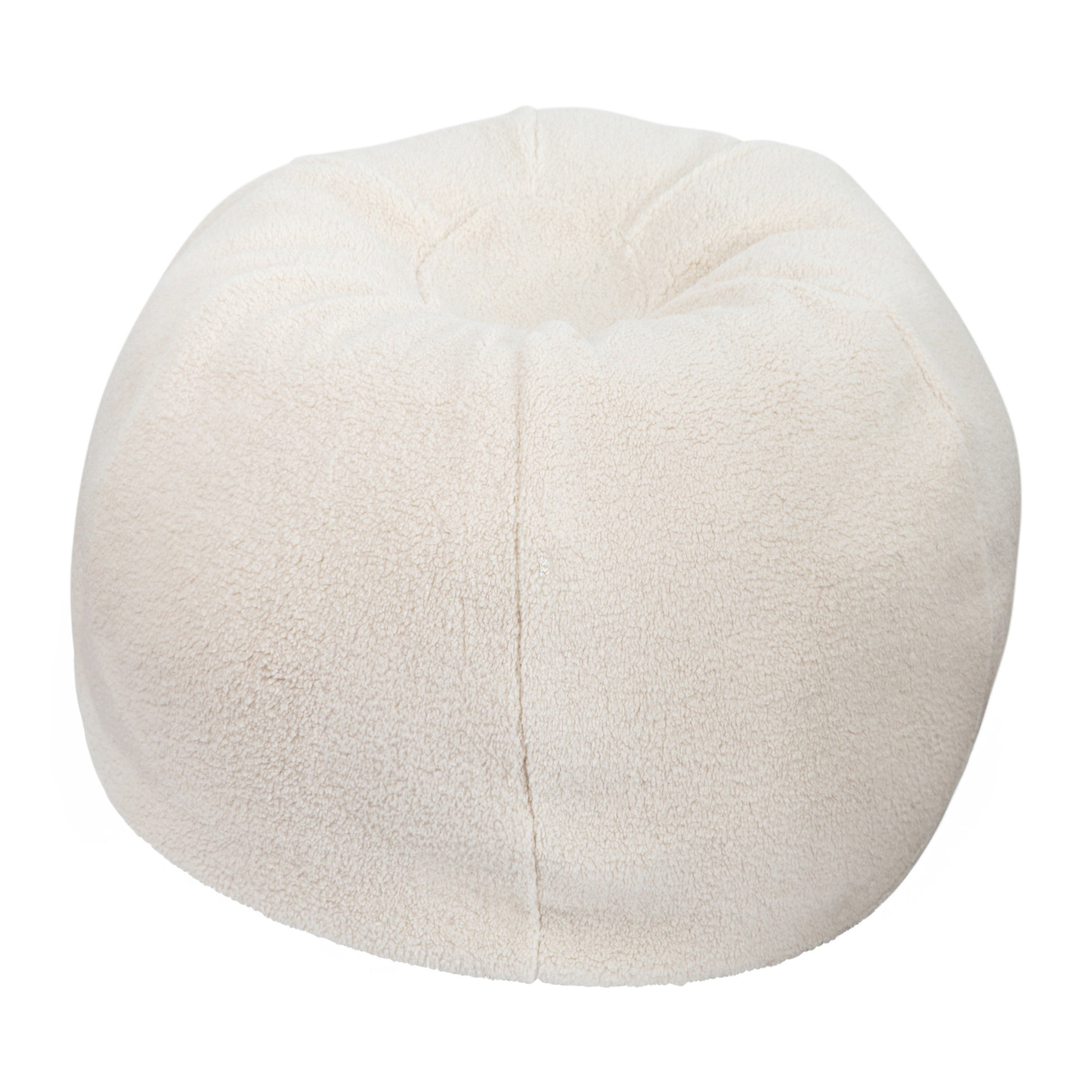Dillon Small Natural Faux Sherpa Refillable Bean Bag Chair for Kids and Teens