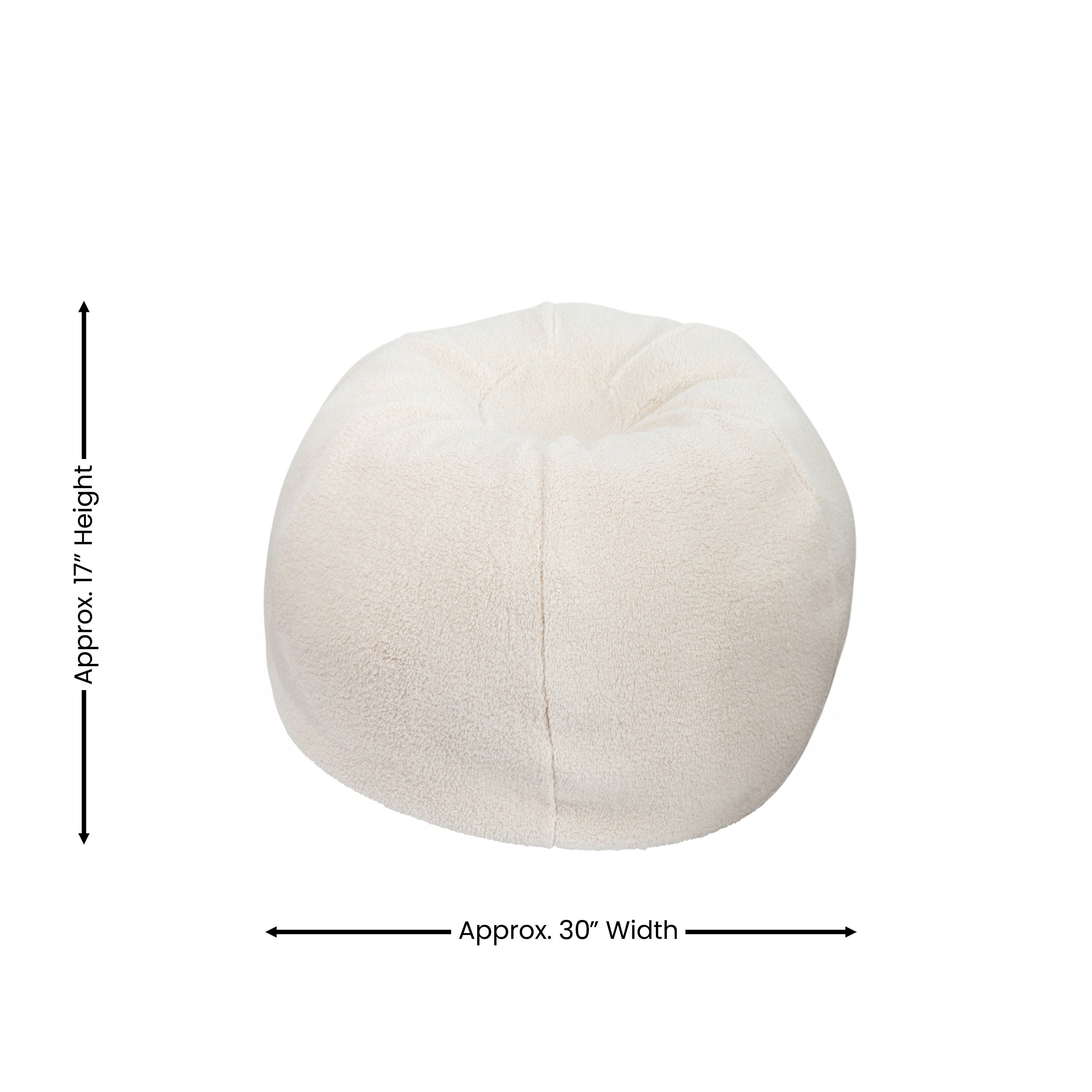 Dillon Small Natural Faux Sherpa Refillable Bean Bag Chair for Kids and Teens