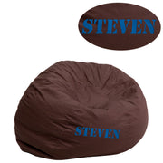 Dillon Personalized Small Solid Brown Bean Bag Chair for Kids and Teens