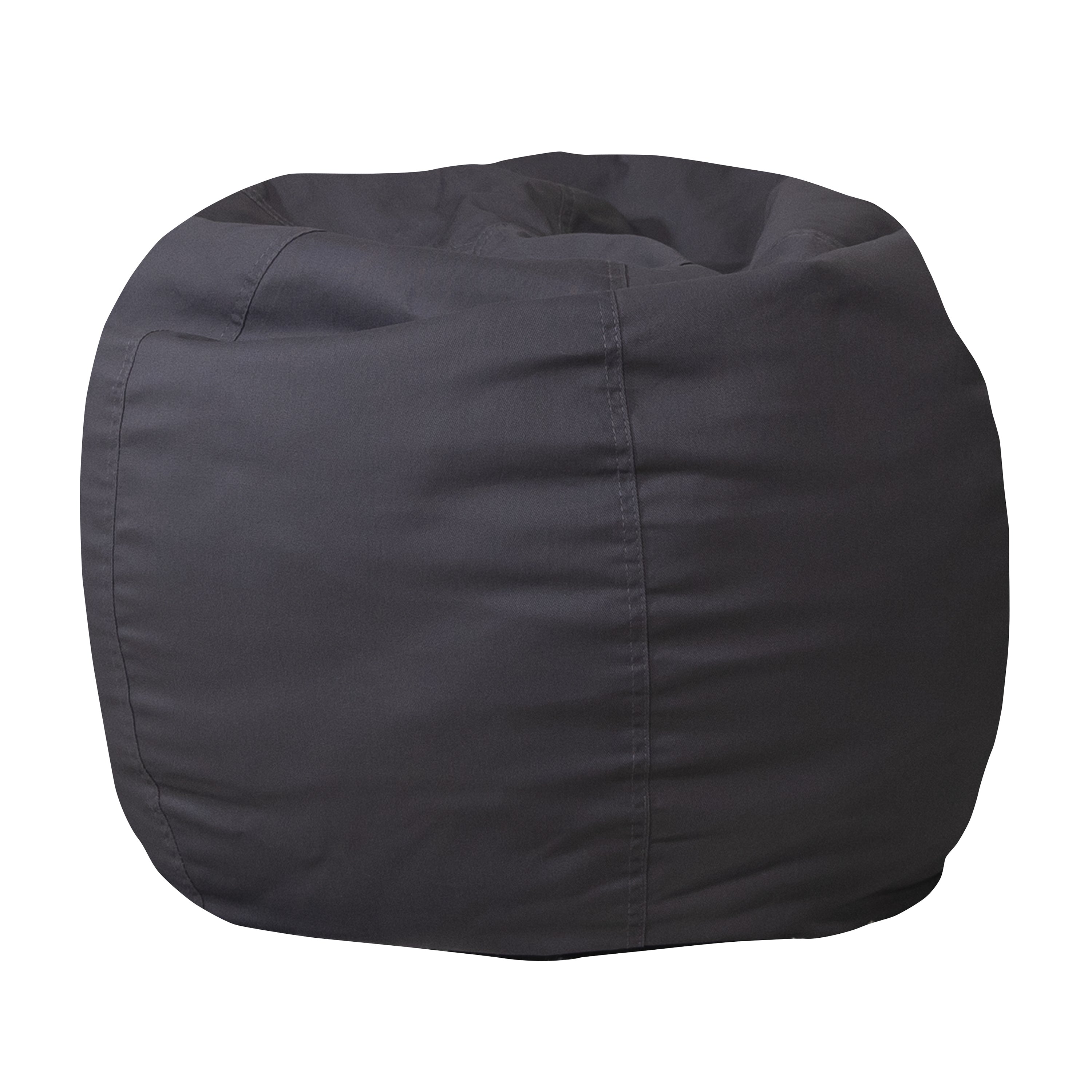 Dillon Small Solid Gray Refillable Bean Bag Chair for Kids and Teens