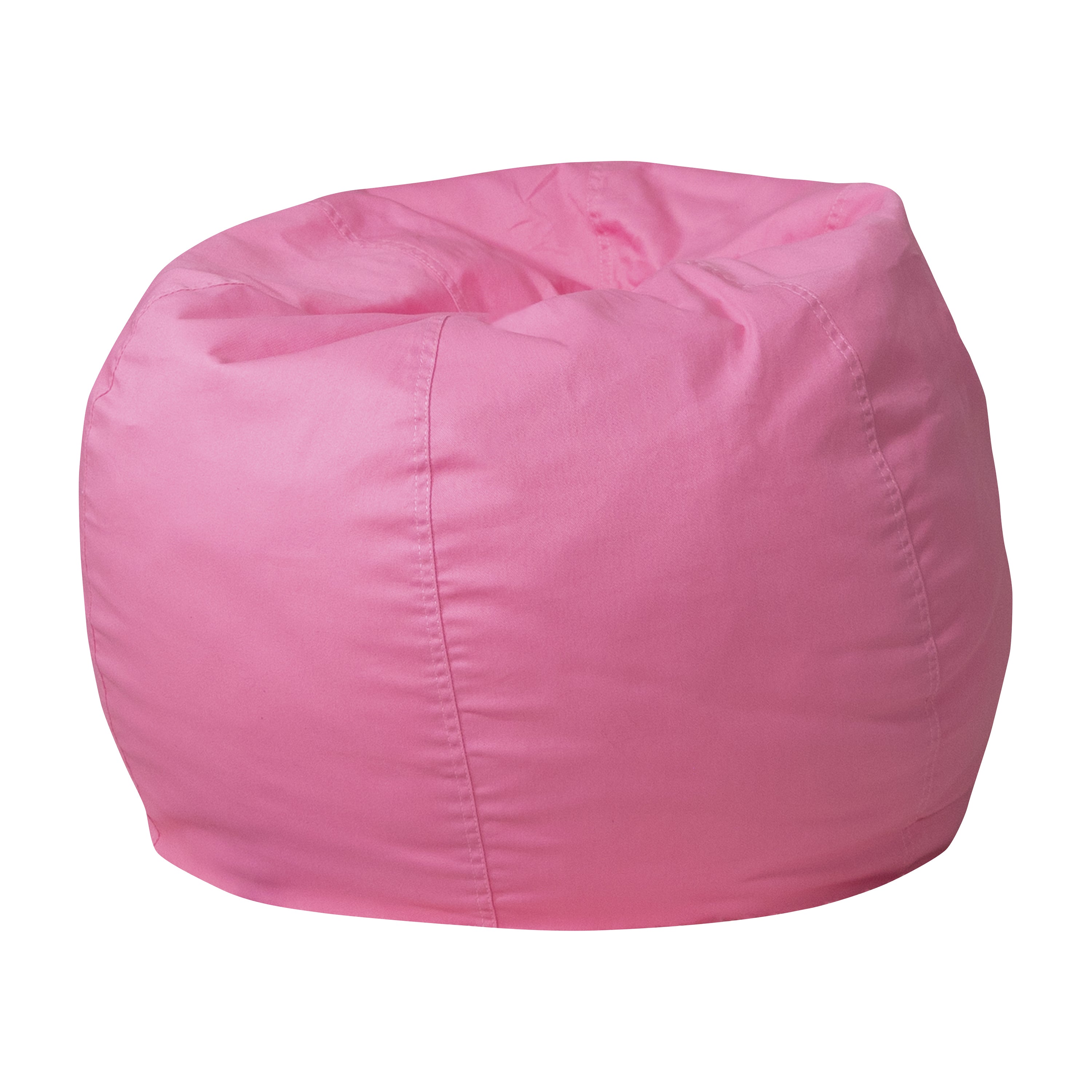 Dillon Small Solid Light Pink Refillable Bean Bag Chair for Kids and Teens