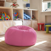 Dillon Small Solid Light Pink Refillable Bean Bag Chair for Kids and Teens
