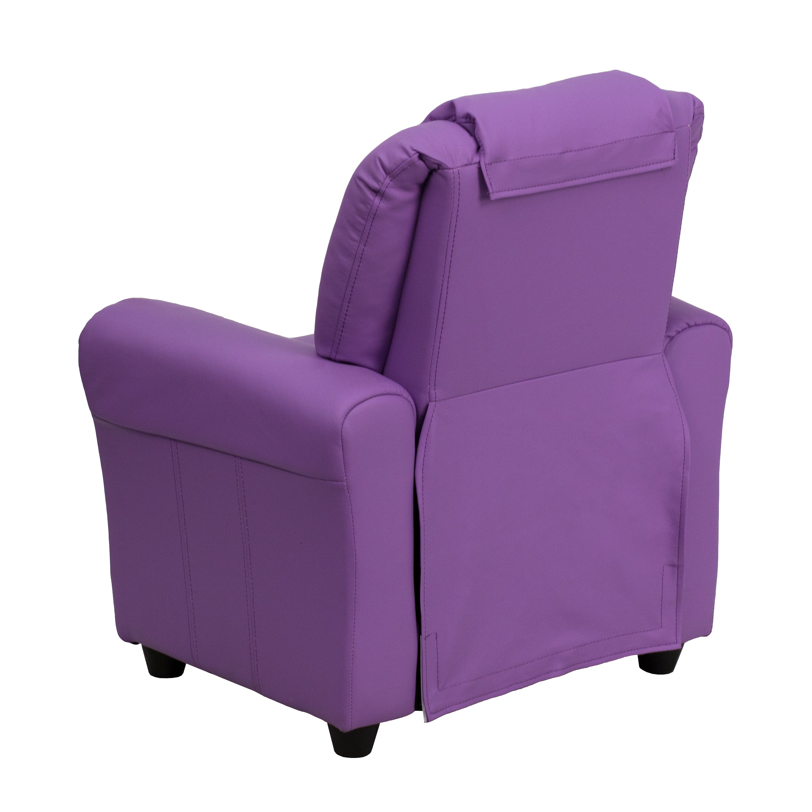 Vana Contemporary Lavender Vinyl Kids Recliner with Cup Holder and Headrest