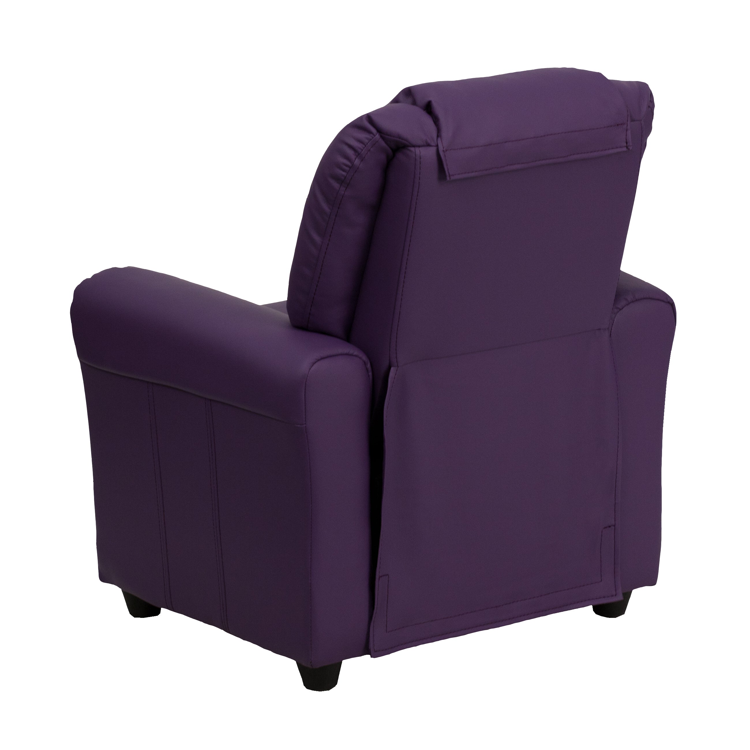 Vana Contemporary Purple Vinyl Kids Recliner with Cup Holder and Headrest