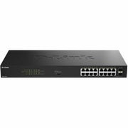 D-Link - DGS-1018P Ethernet Switch - 16 Ports - Gigabit Ethernet - 10/100/1000Base-T, 1000Base-X - 2 Layer Supported - 2 - Black