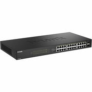 D-Link - 26-Port Gigabit Unmanaged PoE Switch - 24 Ports - Gigabit Ethernet - 10/100/1000Base-T, 1000Base-X - 2 Layer - Black
