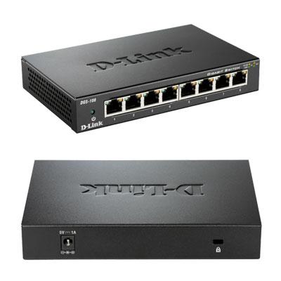 D-Link - DGS 8-Port 10/100/1000 Gigabit Switch - Black