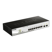 D-Link - 10-Port Gigabit Smart Managed PoE+ Switch, 8x PoE+ Ports (65W) + 2x Optical SFP Ports (DGS-1210-10P) - Black