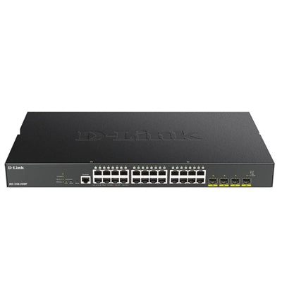 D-Link - 28-Port 10-Gigabit Smart Managed PoE Switch - 28 Ports - Manageable - 3 Layer Supported - Modular - 39.10 W Power - Unknown