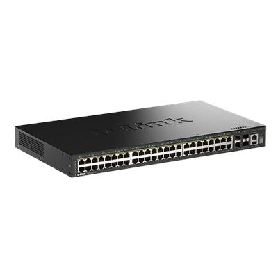 D-Link DGS-1530-52P 48 Ports Ethernet Switch - Manageable - Gigabit Ethernet, 10 Gigabit Ethernet - 482 W Power Consumption - 370 W PoE Budget