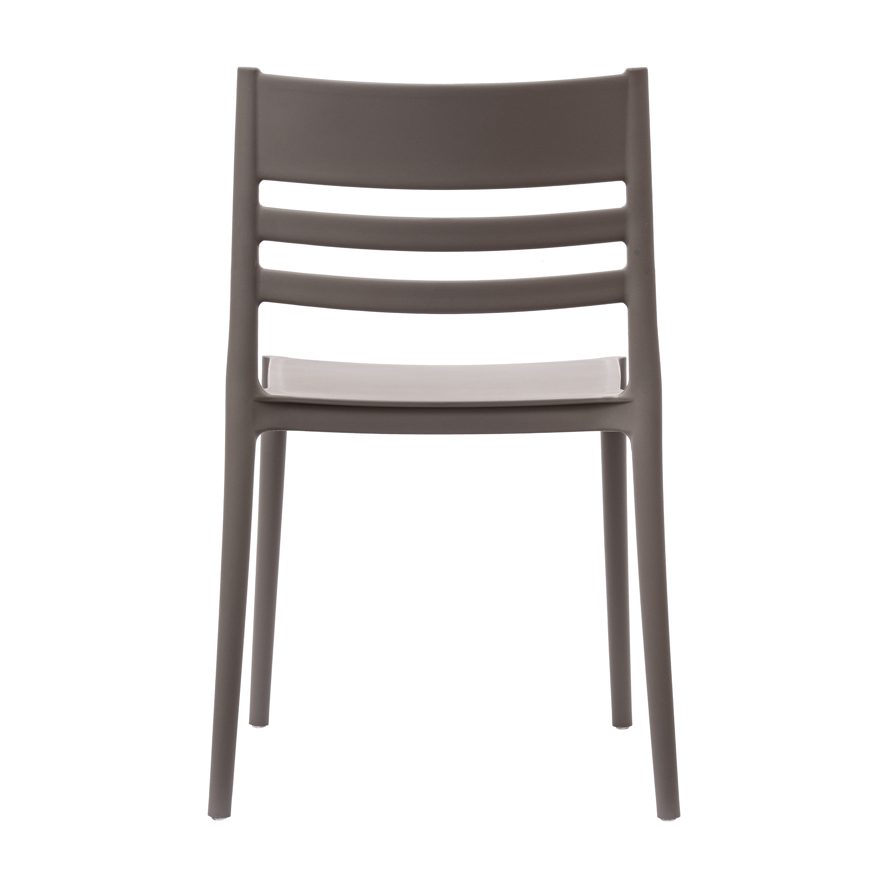 Bridgeport Indoor-Outdoor Stacking Patio Chair with Slatted Backrest, Commercial All-Weather Resin Chair in Gray