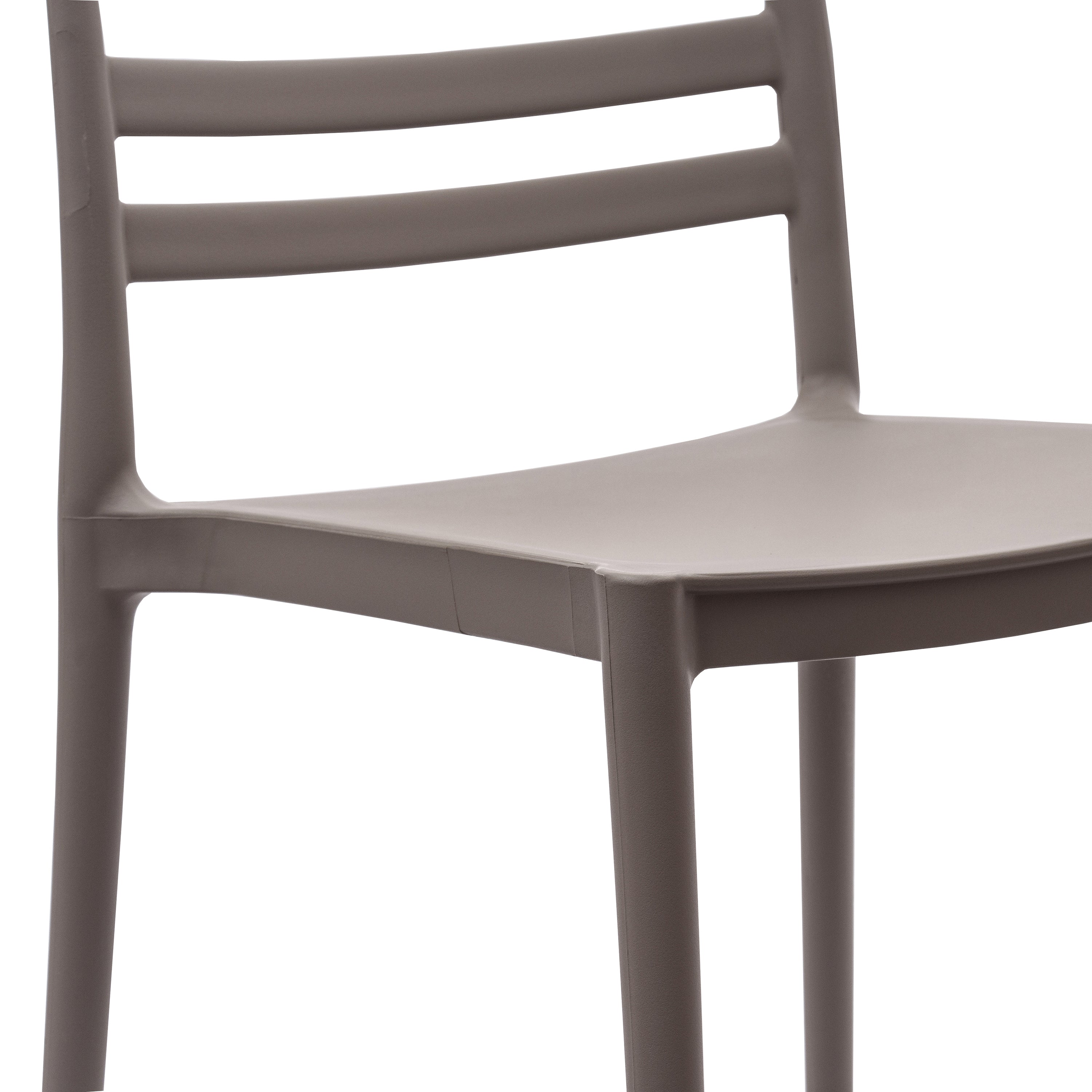 Bridgeport Indoor-Outdoor Stacking Patio Chair with Slatted Backrest, Commercial All-Weather Resin Chair in Gray