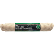 3/16 In. x 100 Ft. White Solid Braided Cotton Sash Cord