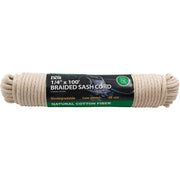 1/4 In. x 100 Ft. White Solid Braided Cotton Sash Cord