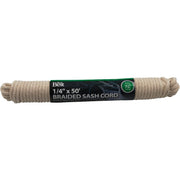 1/4 In. x 50 Ft. White Solid Braided Cotton Sash Cord