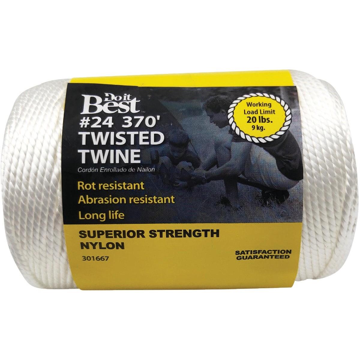 #24 x 370 Ft. White Nylon Twisted Twine