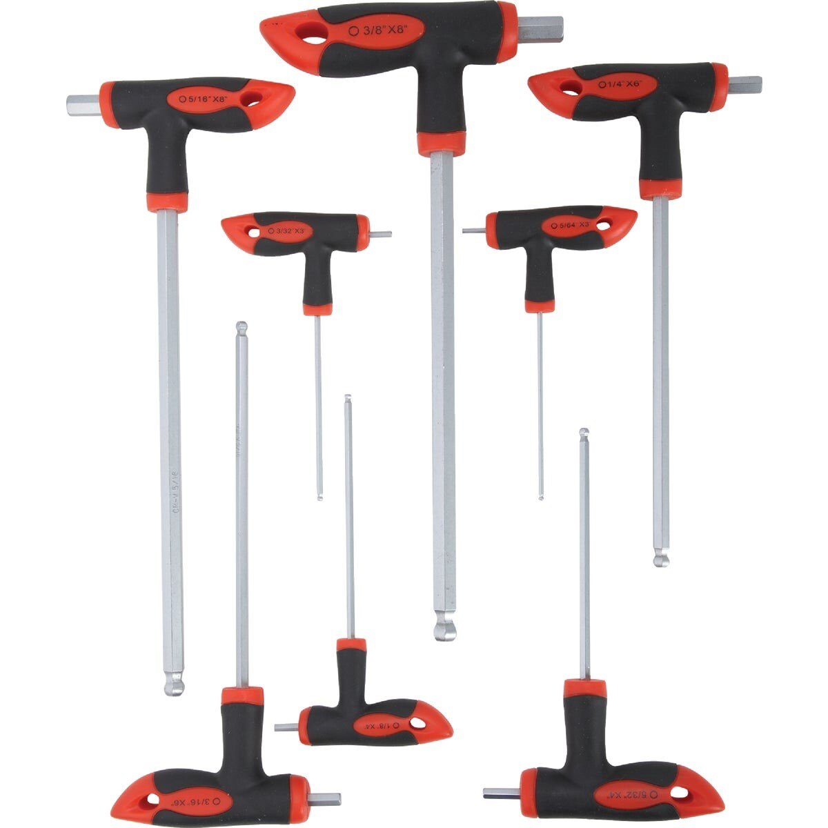 Standard T-Handle Hex Key Set, 8-Piece