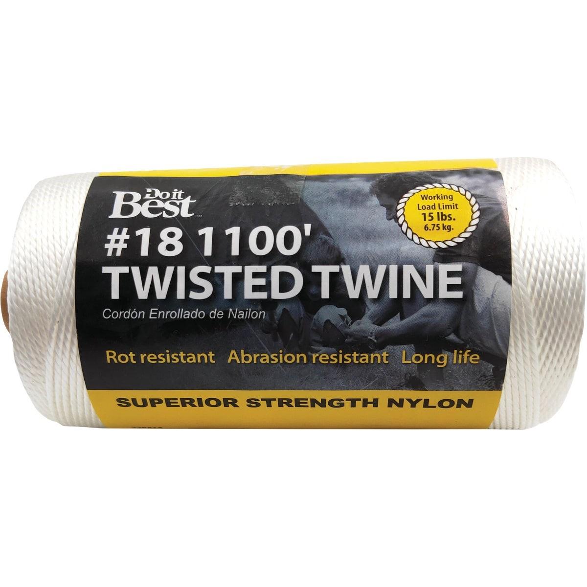 #18 x 1100 Ft. White Nylon Twisted Twine