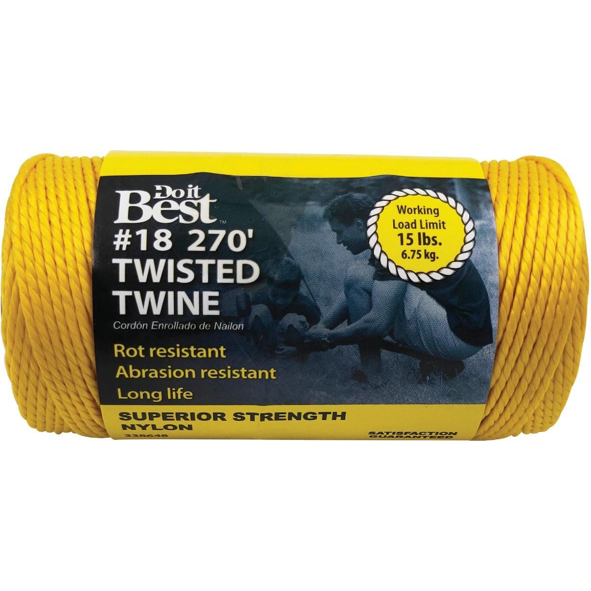 #18 x 270 Ft. Yellow Nylon Twisted Twine