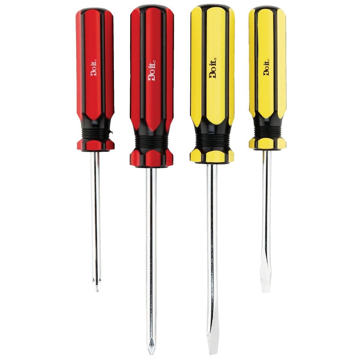 Slotted & Phillips Screwdriver Set (4-Piece)