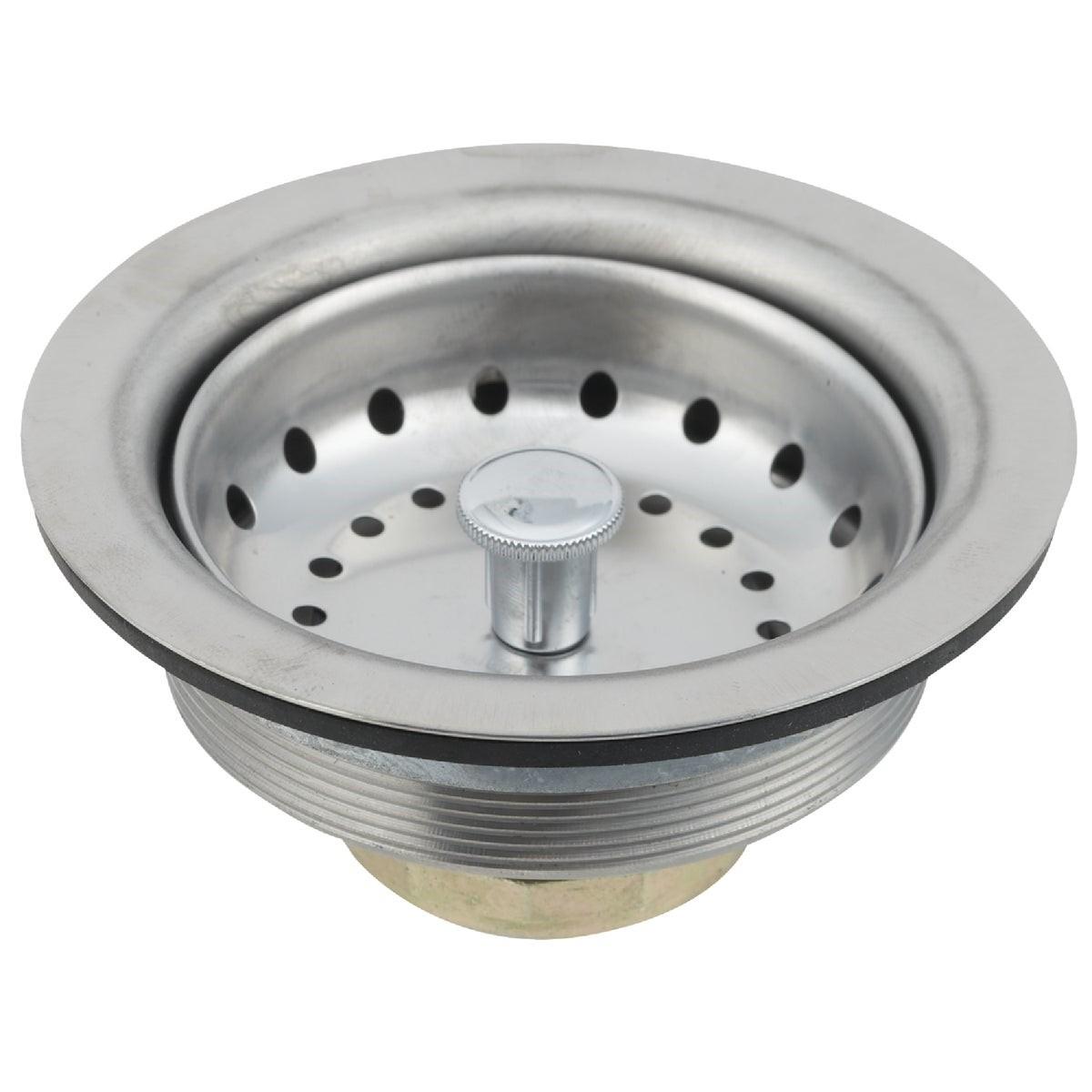 3-1/2 In. Stainless Steel Basket Chrome Housing Basket Strainer Assembly