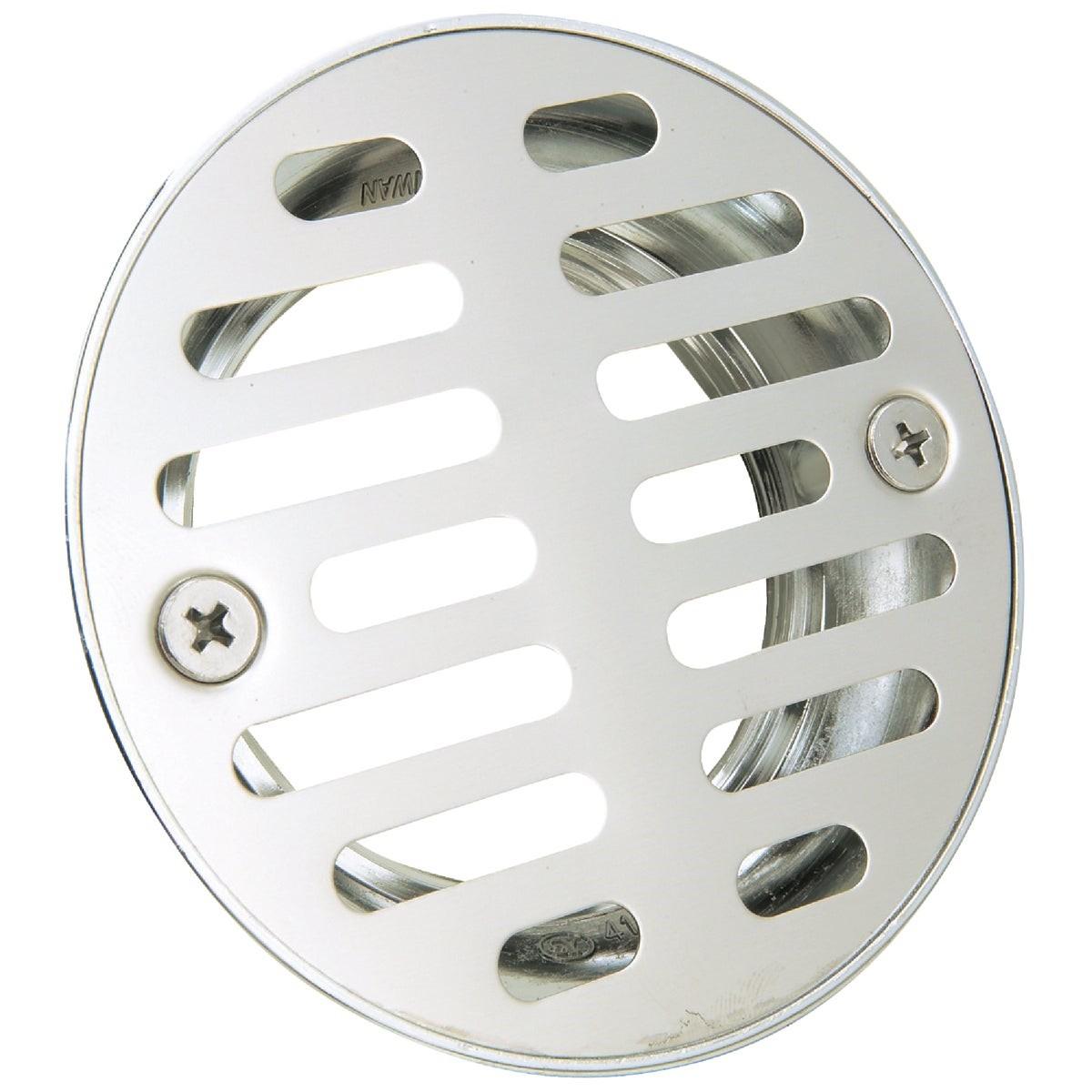 2 In. Cast Brass Shower Drain with 3-1/2 In. Stainless Steel Strainer