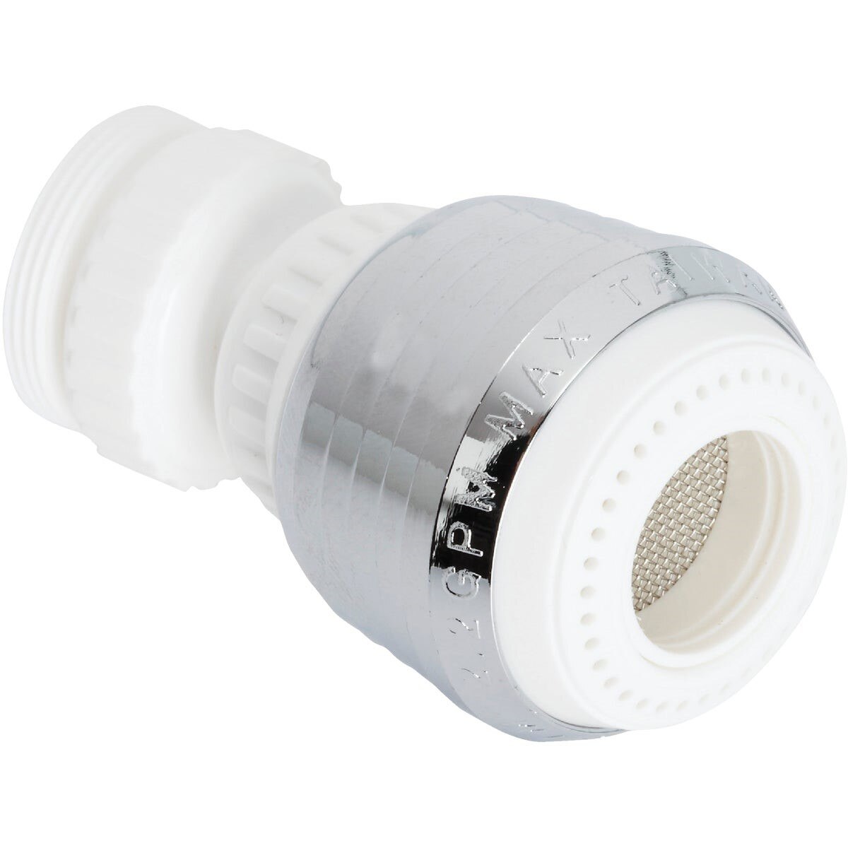 2.0 GPM Swivel Spray Aerator, White & Chrome