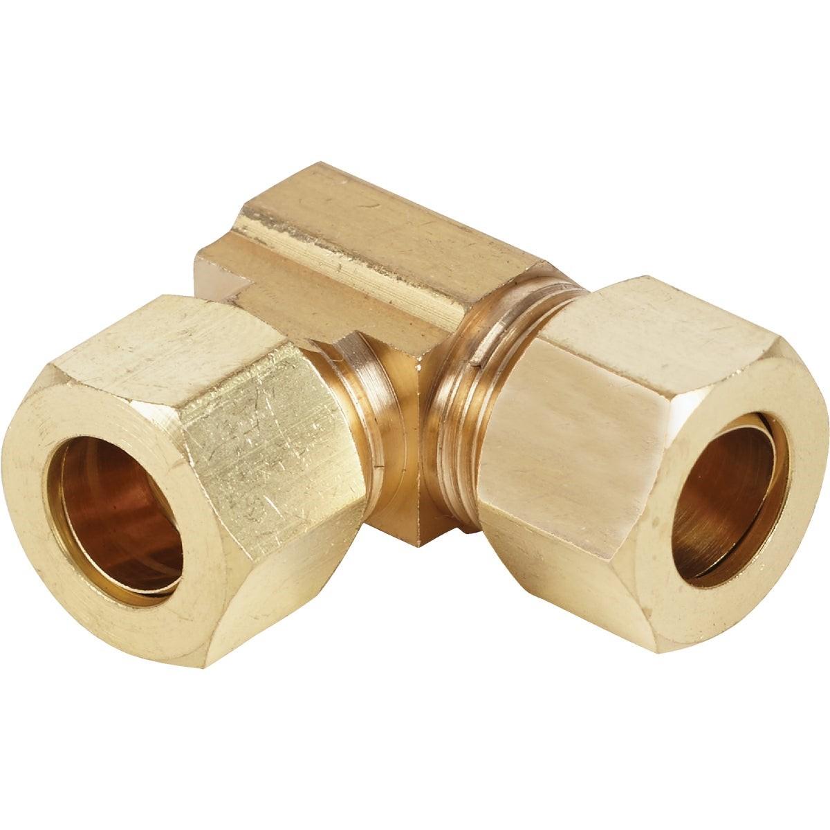 3/8 In. 90 Deg. 2-Way Low Lead Compression Brass Elbow (1/4 Bend)