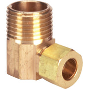 3/8 In. x 1/2 In. Male 90 Deg. Low Lead Compression Brass Elbow (1/4 Bend)