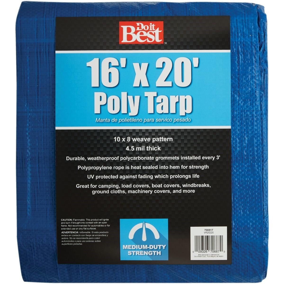 Blue Woven 16 Ft. x 20 Ft. Medium Duty Tarp