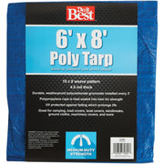 Blue Woven 6 Ft. x 8 Ft. Medium Duty Poly Tarp
