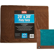 1 Side Green/1 Side Brown Woven 20 Ft. x 30 Ft. Medium Duty Poly Tarp