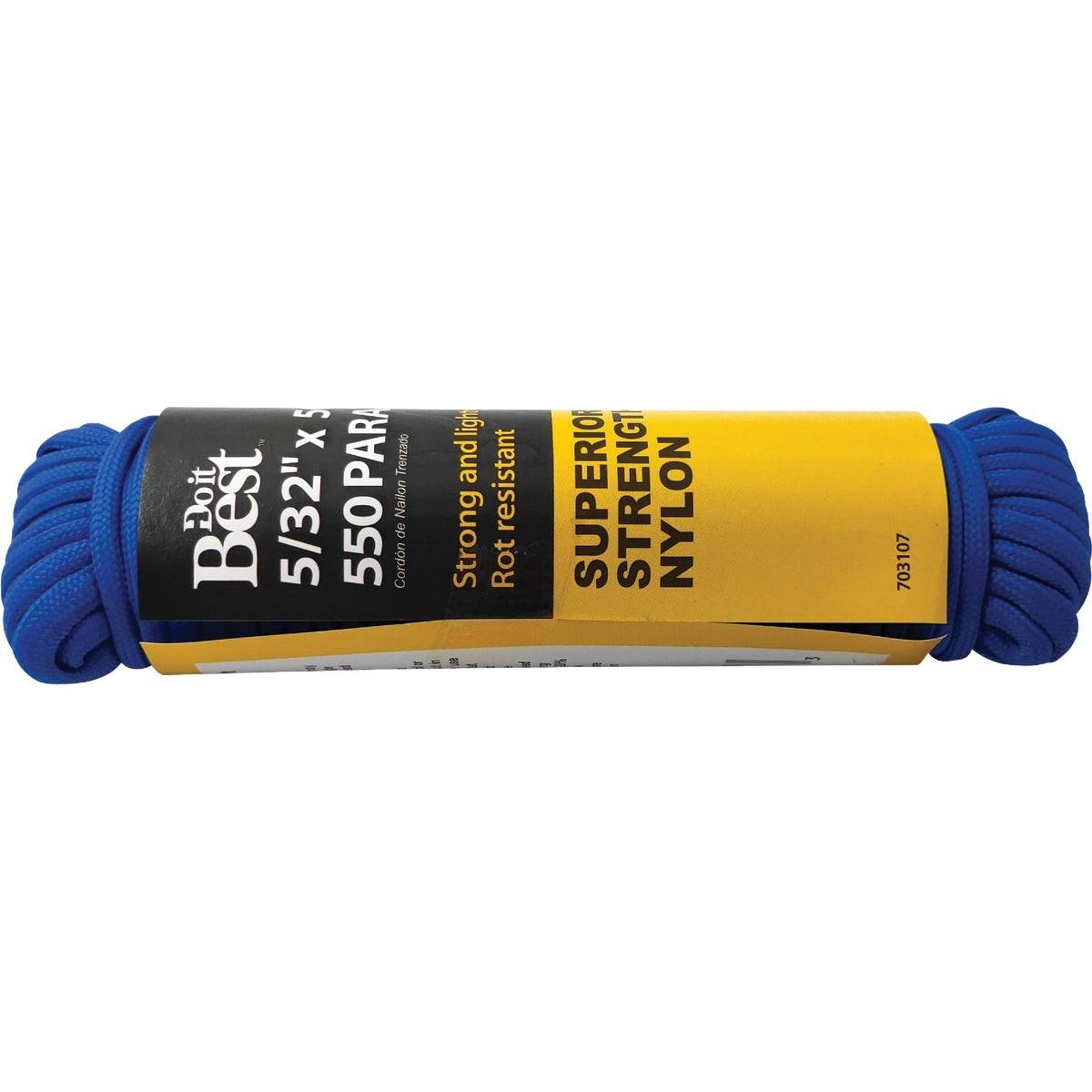 550 5/32 In. x 50 Ft. Blue Nylon Paracord