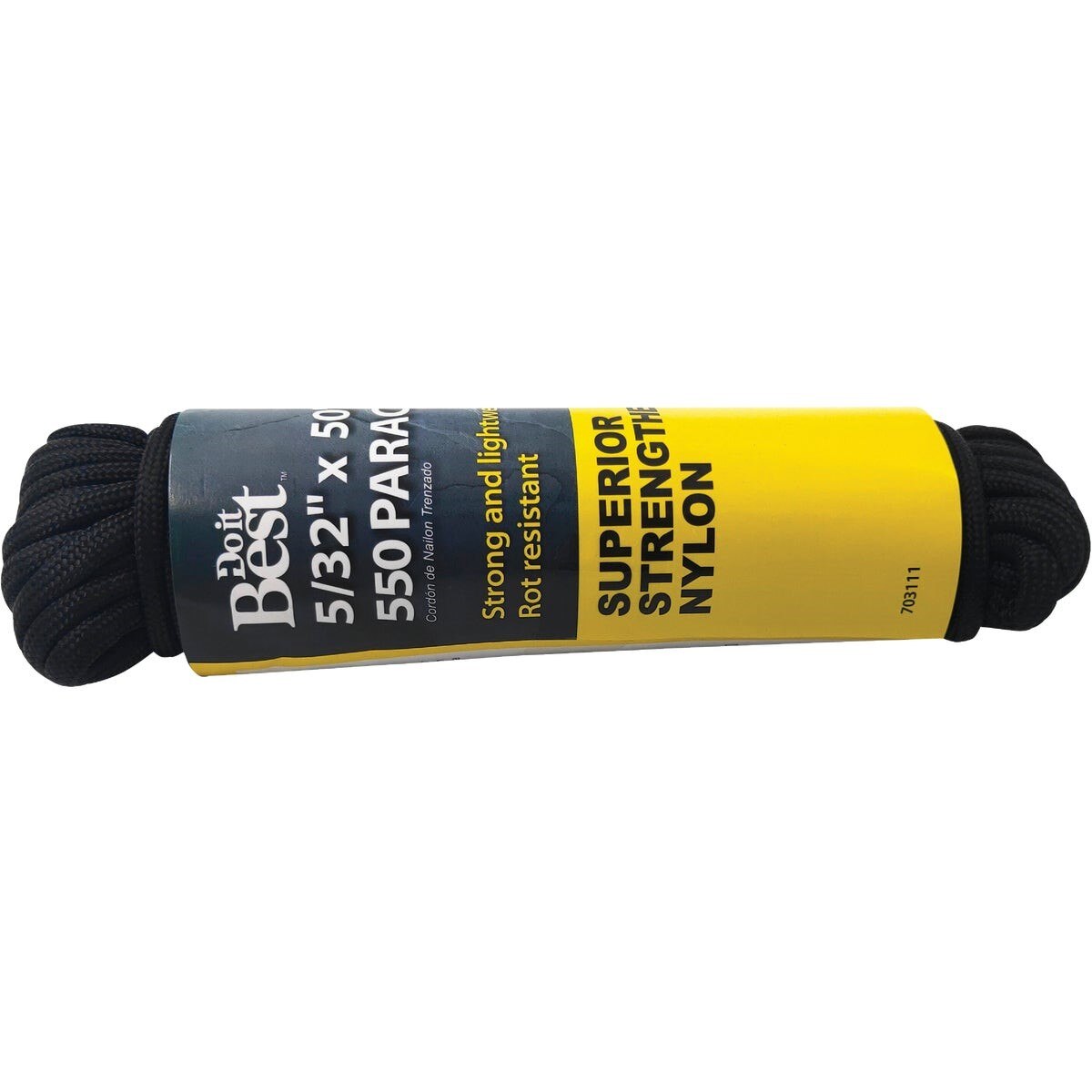 550 5/32 In. x 50 Ft. Black Nylon Paracord