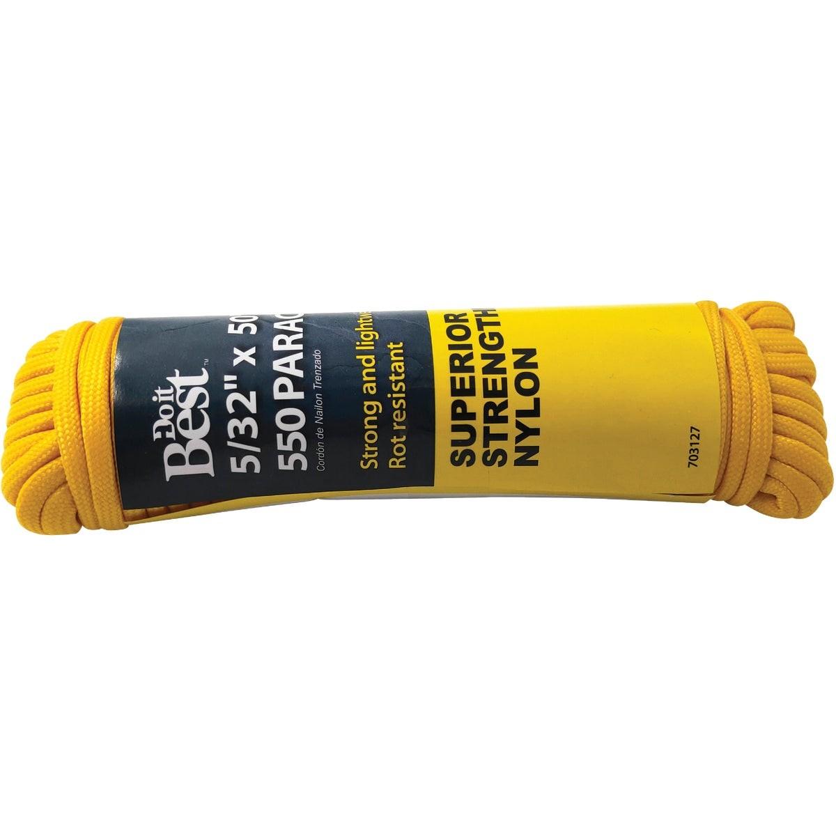 550 5/32 In. x 50 Ft. Yellow Nylon Paracord