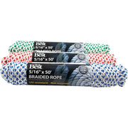 5/16 In. x 50 Ft. Assorted Colors Diamond Braided Polyester Packaged Rope