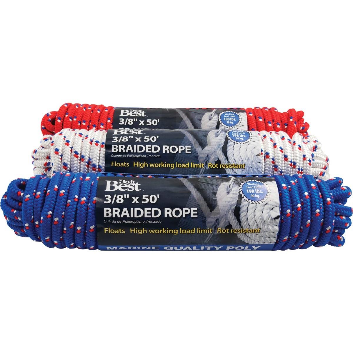 3/8 In. x 50 Ft. Assorted Colors Diamond Braided Polypropylene Packaged Rope