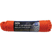 1/4 In. x 100 Ft. Orange Braided Reflective Polypropylene Packaged Rope