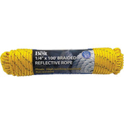 1/4 In. x 100 Ft. Yellow Braided Reflective Polypropylene Packaged Rope