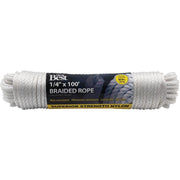 1/4 In. x 100 Ft. White Braided Nylon Packaged Rope