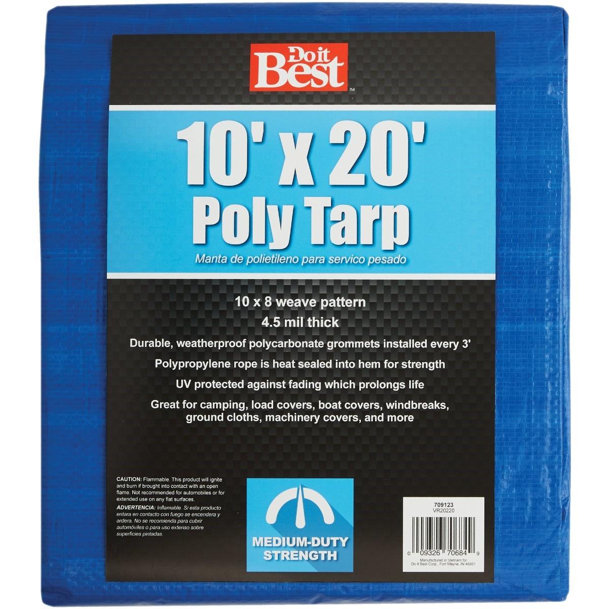 Blue Woven 10 Ft. x 20 Ft. Medium Duty Poly Tarp