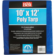 Blue Woven 10 Ft. x 12 Ft. Medium Duty Poly Tarp