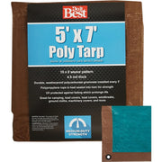 1 Side Green/1 Side Brown Woven 5 Ft. x 7 Ft. Medium Duty Poly Tarp