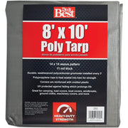 Silver Woven 8 Ft. x 10 Ft. Heavy Duty Poly Tarp