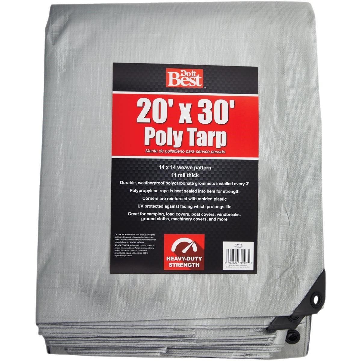 Silver Woven 20 Ft. x 30 Ft. Heavy Duty Poly Tarp