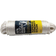 3/16 In. x 50 Ft. White Braided Nylon Packaged Rope