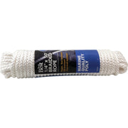 1/4 In. x 50 Ft. White Solid Braided Polypropylene Packaged Rope