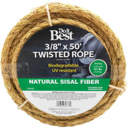 3/8 In. x 50 Ft. Natural Twisted Sisal Fiber Packaged Rope